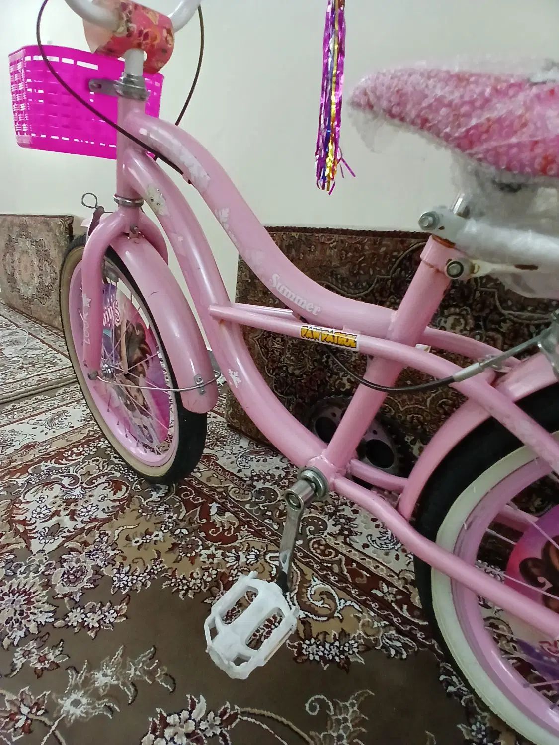 دوچرخه دخترانه سایز ۲۰ صورتی رنگ تمیز در حد|دوچرخه، اسکیت، اسکوتر|تهران, مسعودیه|دیوار