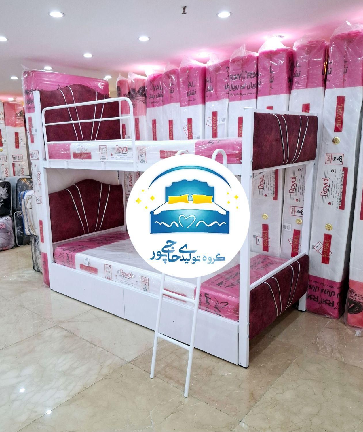 تخت خواب دو طبقه حاجی پور(تختخواب۲دوطبقه)تشک طاووس|تخت و سرویس خواب|مشهد, حسین‌آباد|دیوار