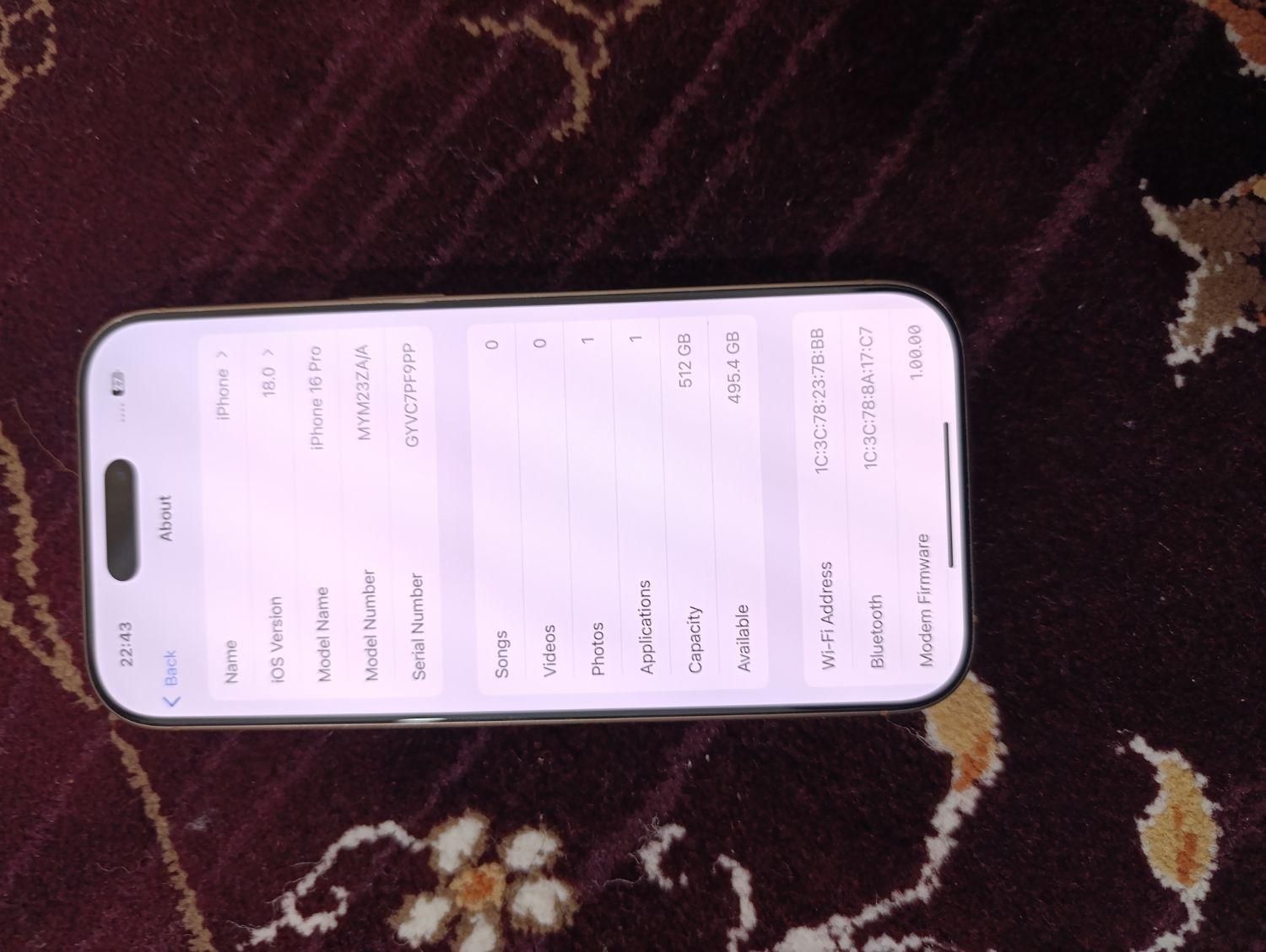 اپل iPhone 16 Pro با حافظهٔ ۵۱۲ گیگابایت|موبایل|مشهد, کارمندان اول|دیوار