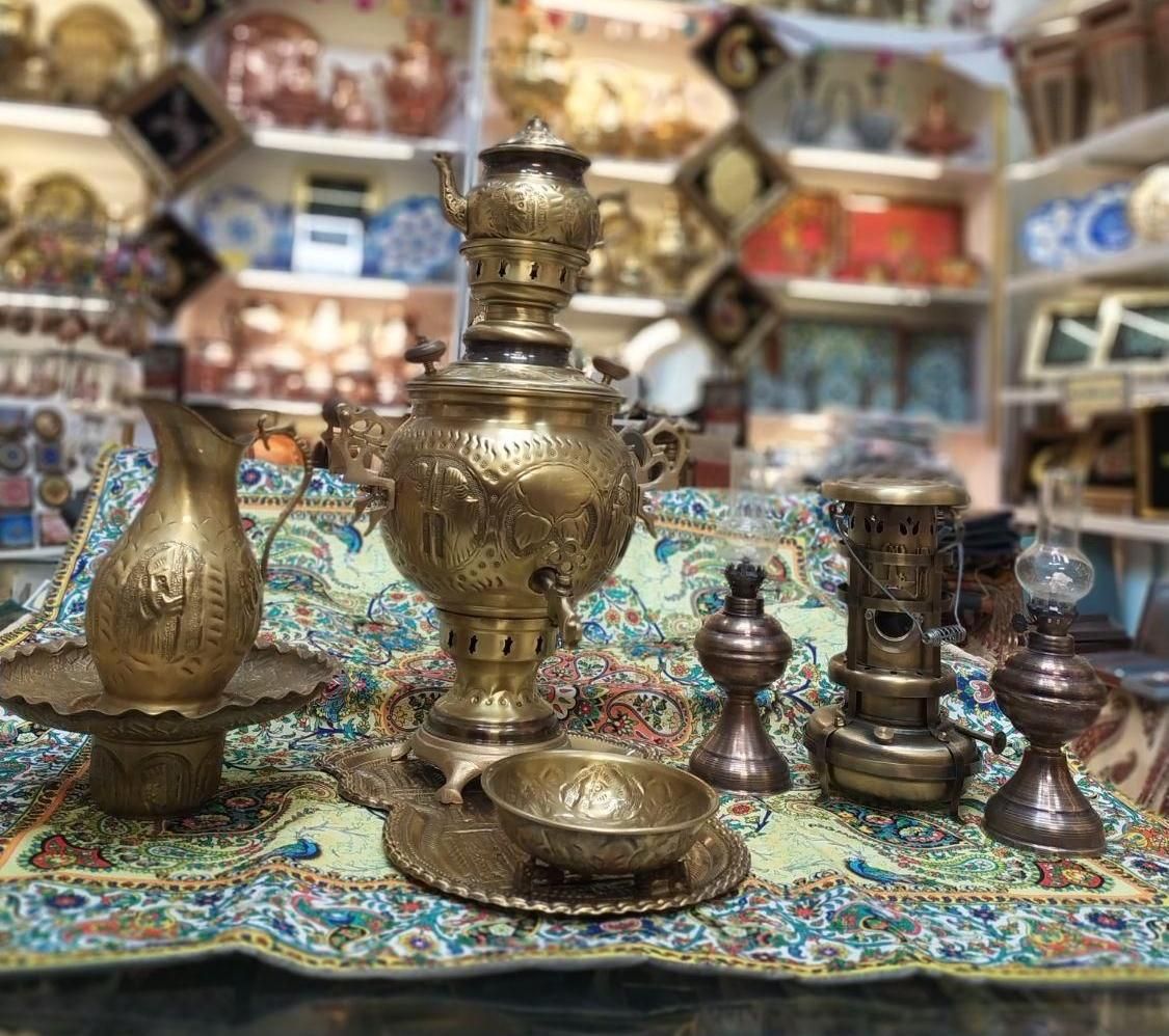 ست ۹تیکه شب یلدا با سماور ذغالی۶لیتری برنجی آنتیک|قوری، کتری، قهوه‌ساز دستی|مشهد, چهارباغ|دیوار