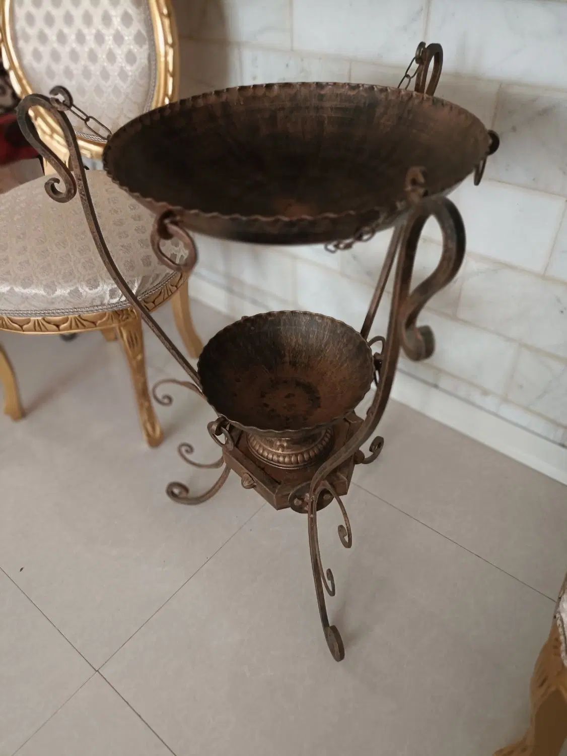 ظرف میوه یا جاشمعی فرفورژه کنار سالنی|صنایع دستی و سایر لوازم تزئینی|کرج, فاز ۳ گوهردشت|دیوار