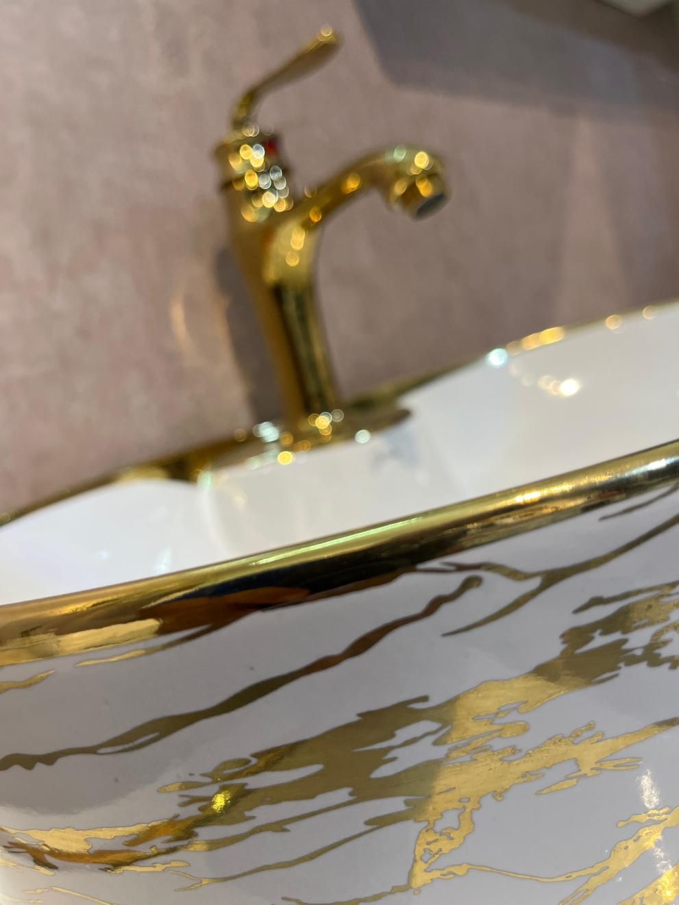 روشویی لوکس 4 تیکه طلایی 70(کارخانه)|لوازم سرویس بهداشتی|تبریز, |دیوار