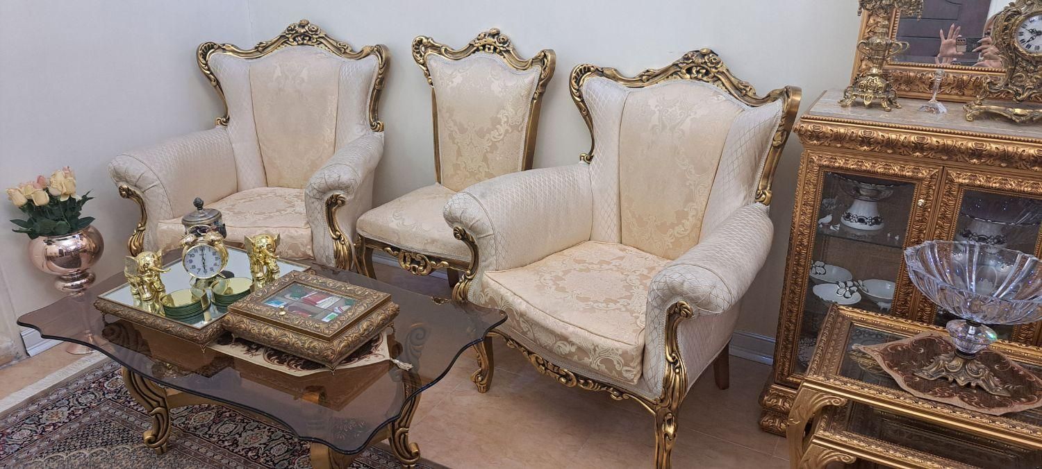 مبلمان 9 نفره بهمراه نهار خوری 6 نفره در حد نو|مبلمان خانگی و میز عسلی|تهران, دردشت|دیوار