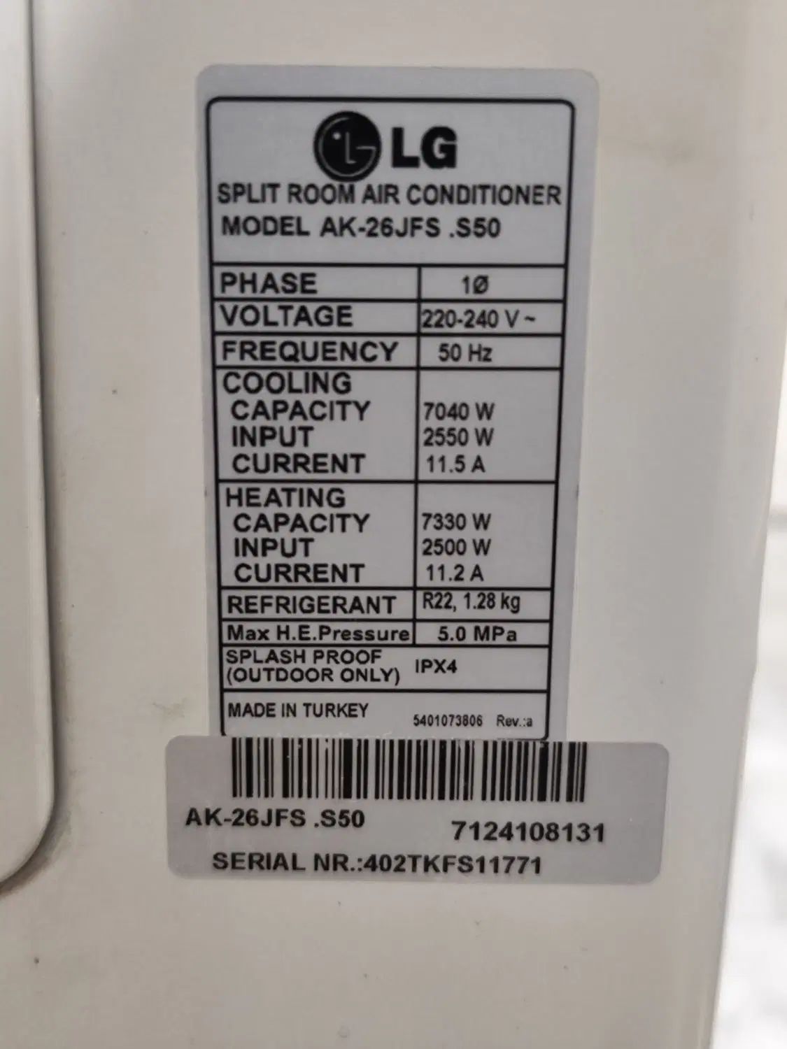 کولر گازی 26000 LG الجی  سرما و گرما با تصفیه هوا|کولر گازی و فن‌کوئل|کرمانشاه, |دیوار