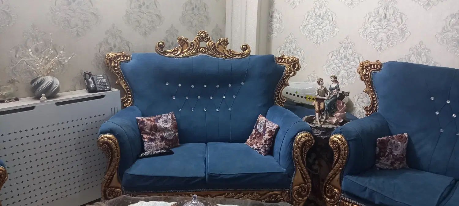 مبل استیل ۷نفره سالم و شیک با جلومبلی فقط ۵و۲۰۰|مبلمان خانگی و میز عسلی|تهران, فلاح|دیوار