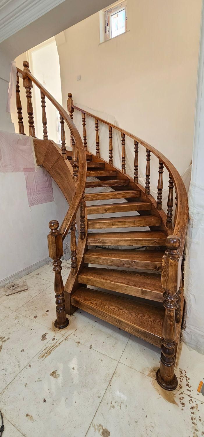 پله دوبلکس چوبی ، نرده چوبی|خدمات پیشه و مهارت|کرمانشاه, |دیوار