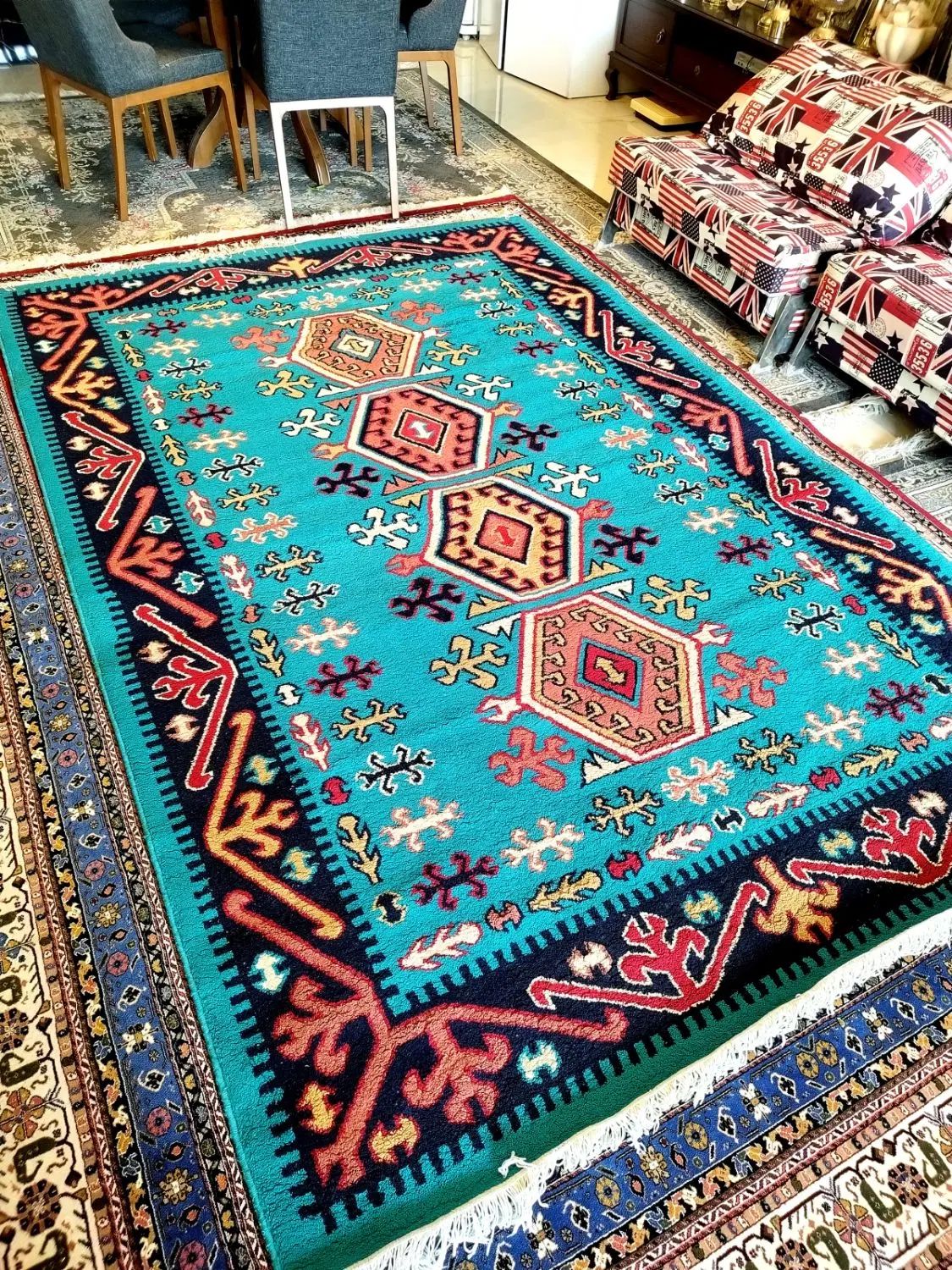 ۲ تخته فرش ۶ متری ساوین کاشان طرح دستبافت|فرش|کرج, فاز ۱ مهرشهر|دیوار
