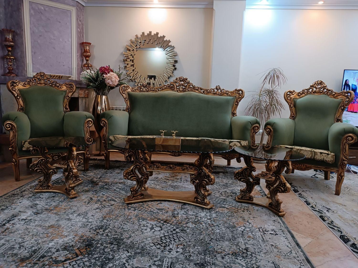 فروش مبل استیل 9 نفره آکبند در حد نو|مبلمان خانگی و میز عسلی|تهران, شهرک محلاتی|دیوار