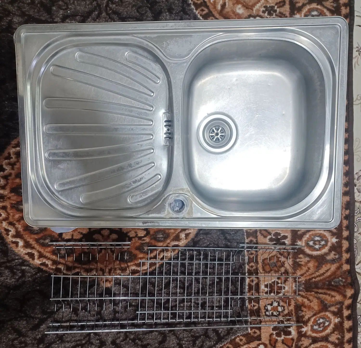 فروش سینک کارکرده توکار(۱متر) و آبچکان ۱متری|آب‌چکان و نظم‌دهنده ظروف|سهند, |دیوار
