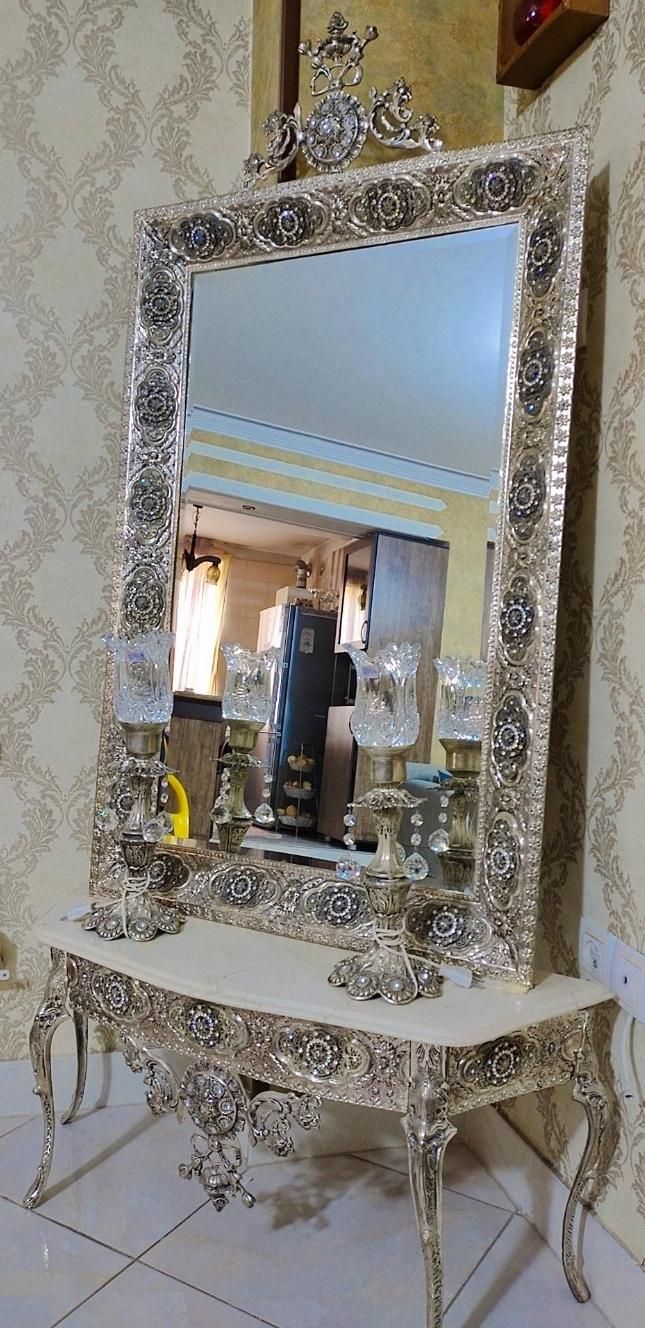 آینه شمعدان سلطنتی طرح اسلیمی سنتی ۱۱۲ سانتی|آینه|قزوین, |دیوار
