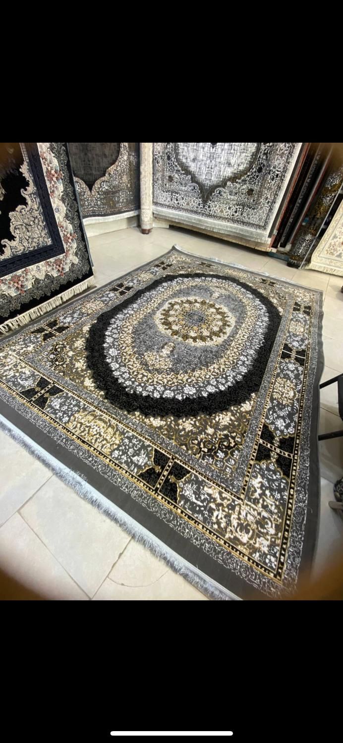 فرش 12 متر طرح سنگ نما زغال سنگی|فرش|سمنان, |دیوار