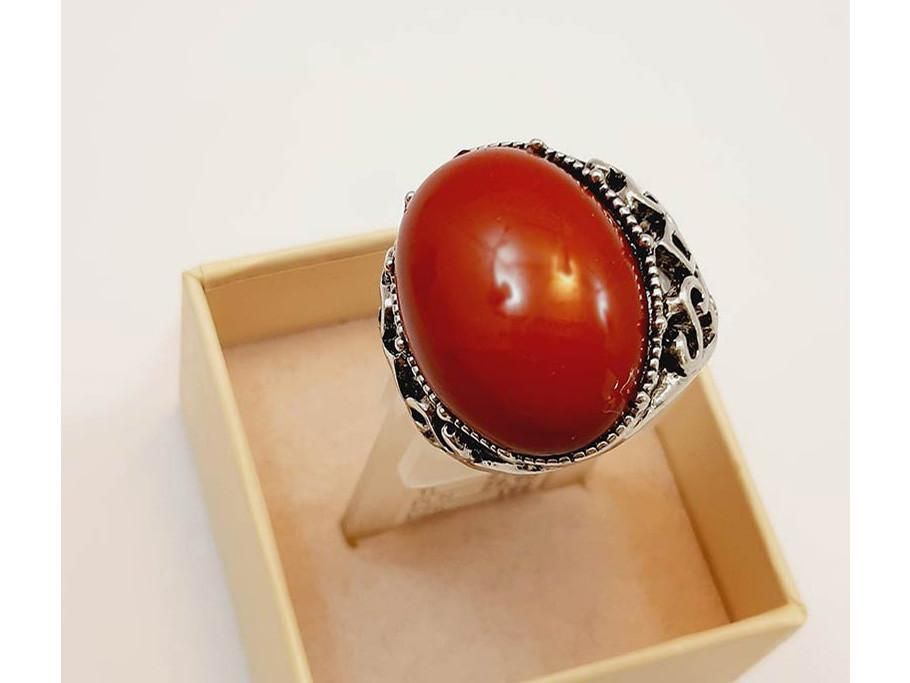 انگشتر نقره‌ ای نگین‌ دار قرمز|بدلیجات|یاسوج, |دیوار