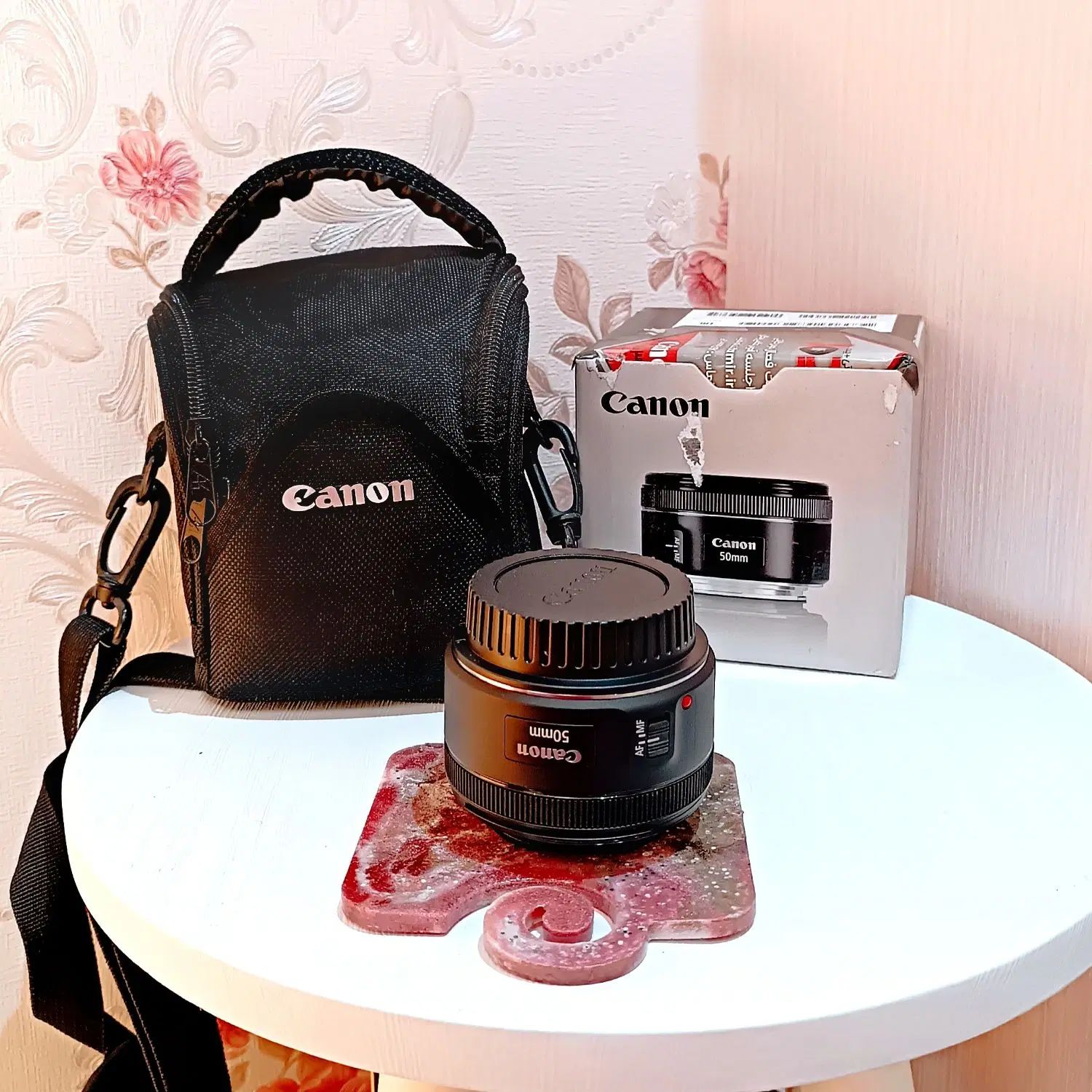 لنز Canon EF 50mm f/1.8 STM در حد آکبند +کیف محافظ|دوربین عکاسی و فیلم‌برداری|تهران, تهرانپارس غربی|دیوار