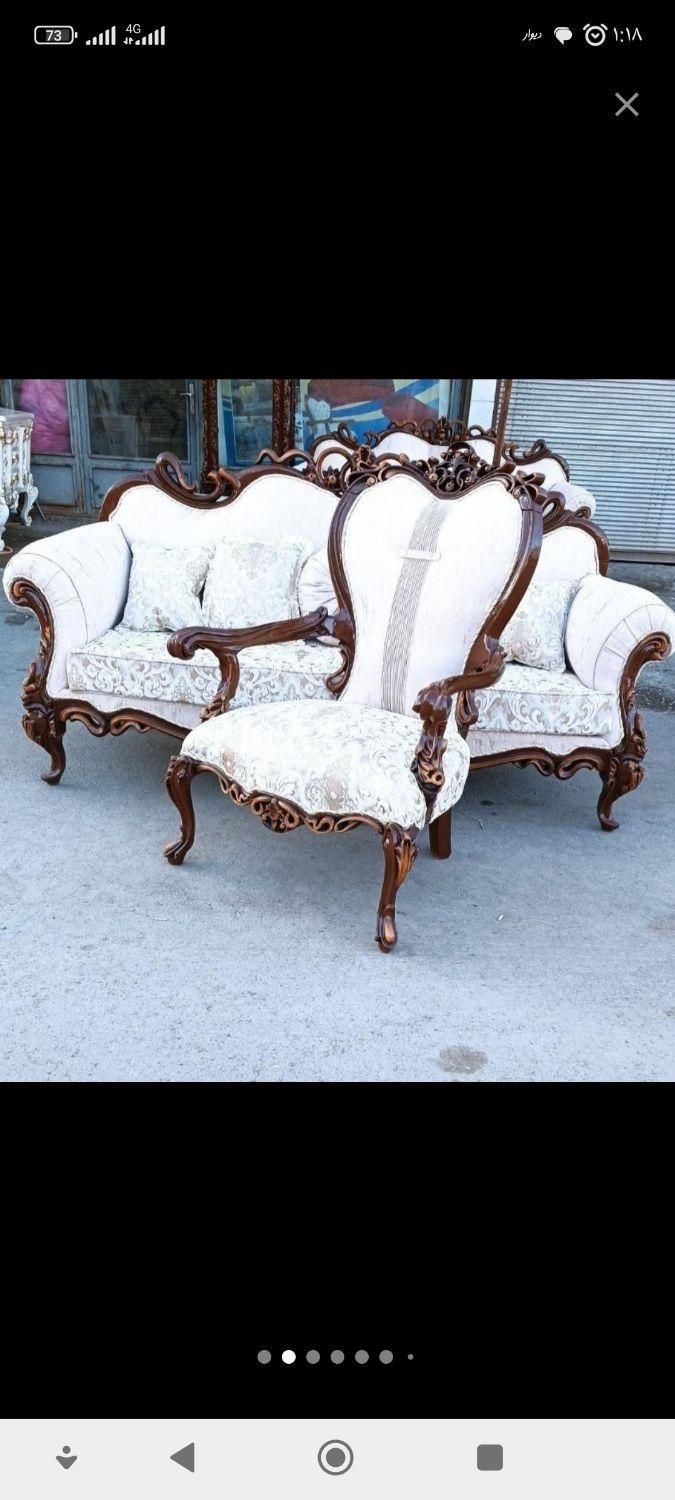مبل افسون9نفره با جلو مبلی چوب تمام گردو(شهرمرند)|مبلمان خانگی و میز عسلی|تبریز, |دیوار