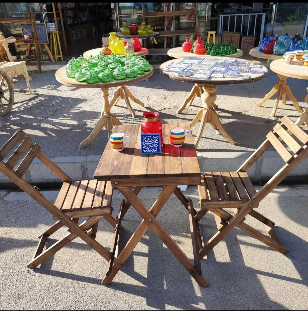 میز و صندلی تاشو چوبی / کافه|میز و صندلی غذاخوری|قزوین, |دیوار