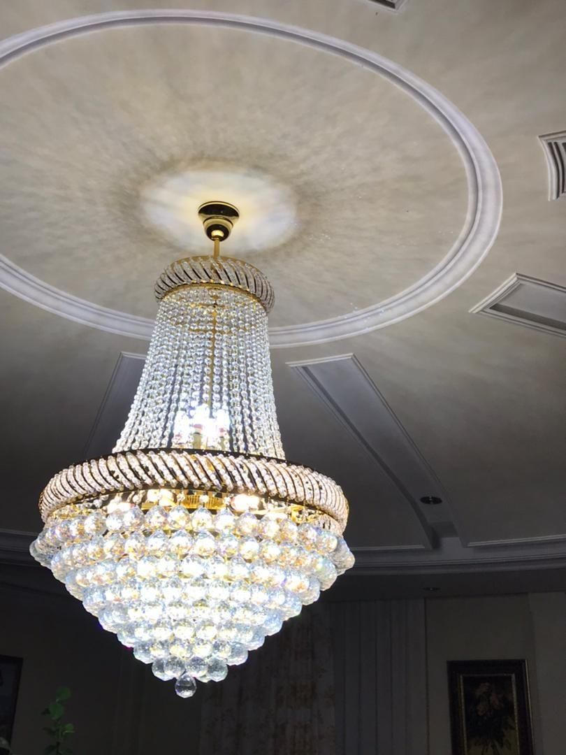 لوستر کلاسیک کریستال بهار 60 سانتی طلایی|لوستر و چراغ آویز|تهران, نیروی هوایی (پیروزی)|دیوار