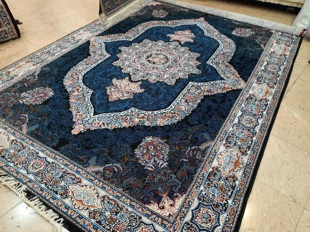 فرش ۳ در ۴ مانلی سرمه ای نگین مشهد|فرش|جیرفت, |دیوار