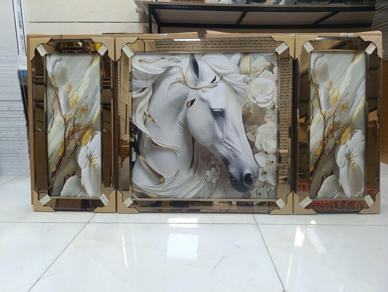 تابلو آینه ایی سه تیکه|تابلو، نقاشی، عکس|آفتاب, |دیوار