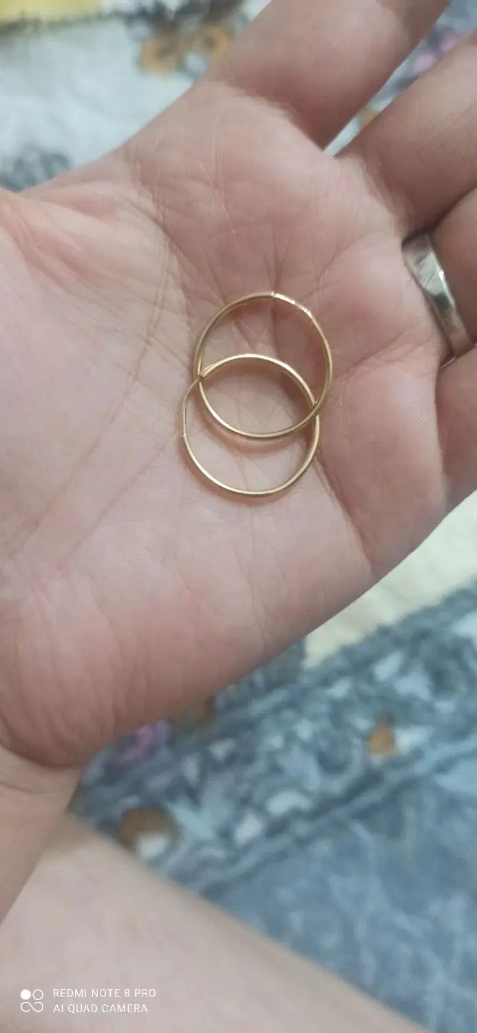 یک جفت گوشواره حلقه ای آینه ای یک گرم و۱۷۰سوت|جواهرات|دهدشت, |دیوار