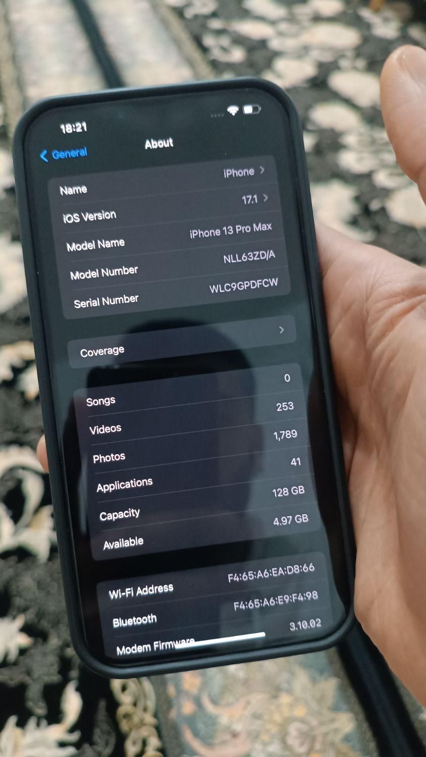 اپل iPhone 13 Pro Max با حافظهٔ ۱۲۸ گیگابایت|موبایل|سردشت, |دیوار