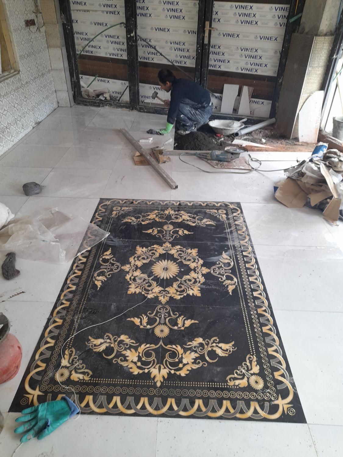 کاشی کاری سنگ آنتیک پله سرامیک تجربه ۲۵ سال|خدمات پیشه و مهارت|اردبیل, |دیوار