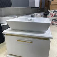 روشویی کابینتی با قید طلایی سنگ چینی کرد استثنائی|لوازم سرویس بهداشتی|مشهد, الهیه|دیوار