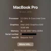 MacBook Pro 16 inch 2019 - 16GB - 1TB - MVVK2|رایانه همراه|تهران, فرمانیه|دیوار