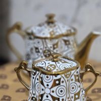 قوری وقندان چینی ساخت ژاپن|ظروف سرو و پذیرایی|تهران, دولاب|دیوار