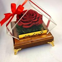 باکس چوبی گل رز جاودان  همراه گل سایز بزرگ طرح یاس|گل و گیاه طبیعی|تهران, میدان ولیعصر|دیوار