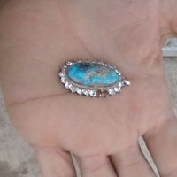 پلاک گردنبند نقره با سنگ فیروزه|جواهرات|تهران, یاخچی‌آباد|دیوار