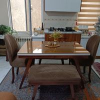نهار خوری شیش نفره سالم رنگ نسکافه ای|میز و صندلی غذاخوری|تهران, اتابک|دیوار