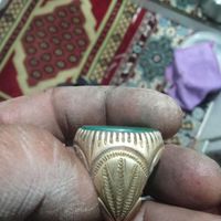 انگشترنقره‌قدیمی ‌‌نگین‌روی‌انگشترعقیق‌سبز‌|کلکسیون اشیاء عتیقه|قروه, |دیوار