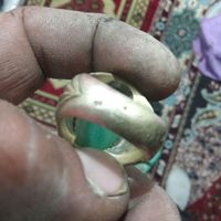 انگشترنقره‌قدیمی ‌‌نگین‌روی‌انگشترعقیق‌سبز‌|کلکسیون اشیاء عتیقه|قروه, |دیوار