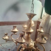 لوستر ده شاخه آب طلا|لوستر و چراغ آویز|قم, امام|دیوار