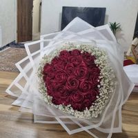دسته گل رز قرمز روبانی گل ژیپسوفیلا|گل مصنوعی|تهران, نعمت‌آباد|دیوار