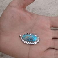 پلاک گردنبند نقره با سنگ فیروزه|جواهرات|تهران, یاخچی‌آباد|دیوار