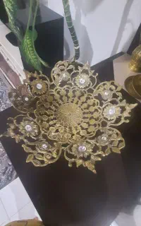 میوه خوری برنز و ساعت برنز و قندان ۲ عدد