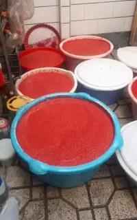 آبگیری گوجه وانگور با دستگاه آبگیری در محل