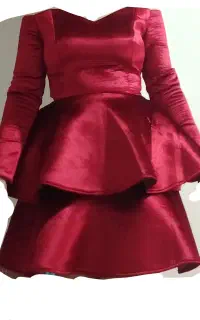 لباس مجلسی مخمل زرشکی