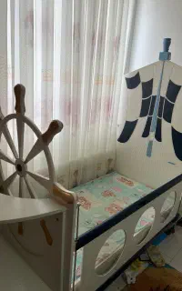 تخت نوزادی  و کودک سالم مدل کشتی با تشک