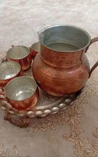 پارچ لیوان و سینی مسی