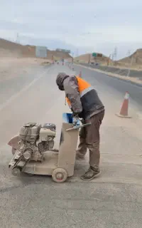 برش آسفالت با دستگاه کاتر