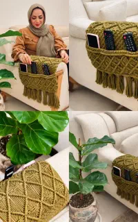 مکرومه دکوری کوسن پرده دیوارکوب استند