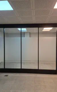پارتیشن ام دی اف مشکی دفتر کار  و پارتیشن PVCمشکی