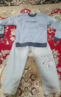 دورس جین طوسی و شلوار بالونی