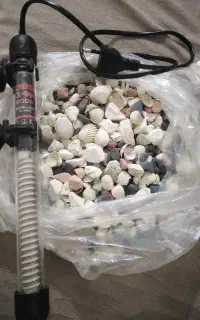 بخاری ۲۰۰ وات+1 کیلو سنگ اکواریوم