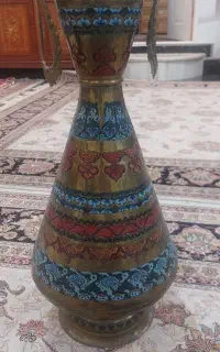 گلدان‌برنجی‌قدینی‌میناکاری