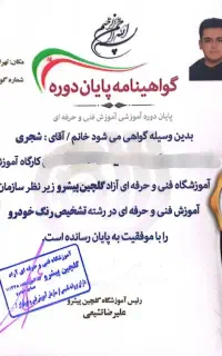 کارشناسی خودرو/تشخیص رنگ/منطقه ۱۰/سلسبیل/سیار