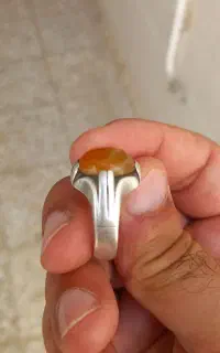 انگشتر عقیق اصل نقره دورنگ