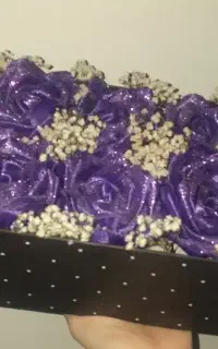 گل ربانی بنفش با باکس